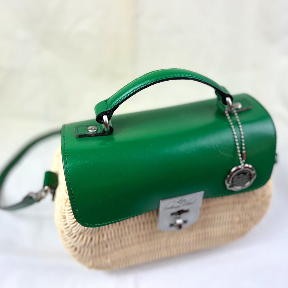 RARE FIND -Patricia Nash Colimena Wicker and Leather Satchel